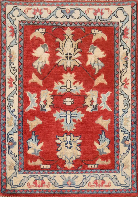 Traditional Wool Kazak Oriental Foyer Rug 2x3