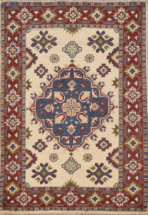 Geometric Wool Kazak Oriental Foyer Rug 2x3