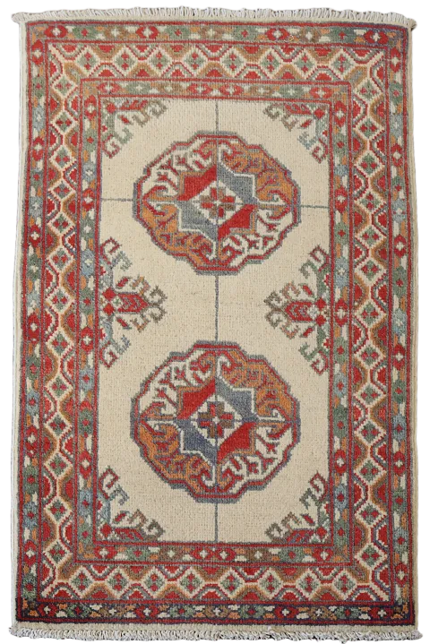 Wool Geometric Kazak Oriental Accent Rug 2x3
