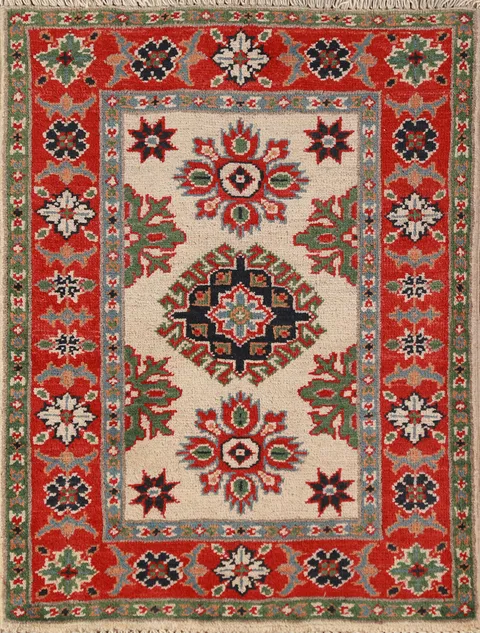 Handmade Wool Kazak Oriental Accent Rug 2x3