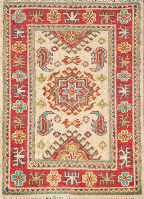 Handmade Wool Kazak Oriental Accent Rug 2x3
