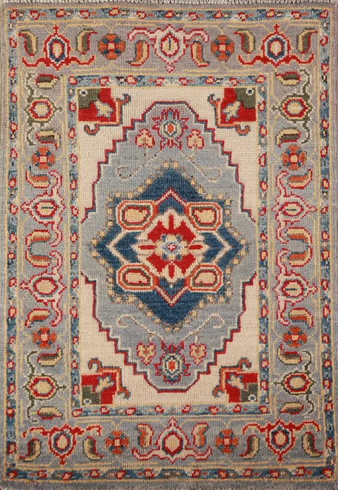 Traditional Wool Kazak Oriental Foyer Rug 2x3