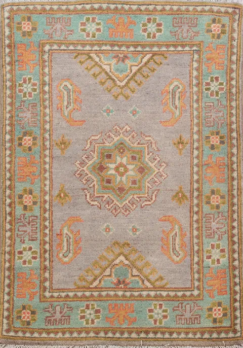 Traditional Wool Kazak Oriental Foyer Rug 2x3