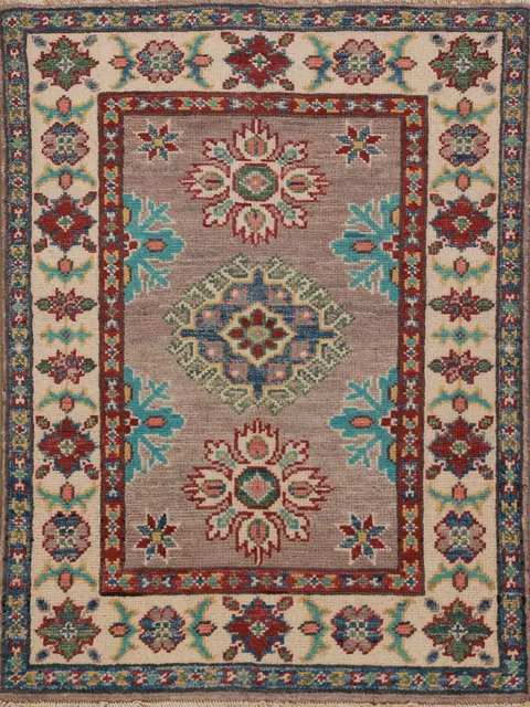 Wool Geometric Kazak Oriental Accent Rug 2x3
