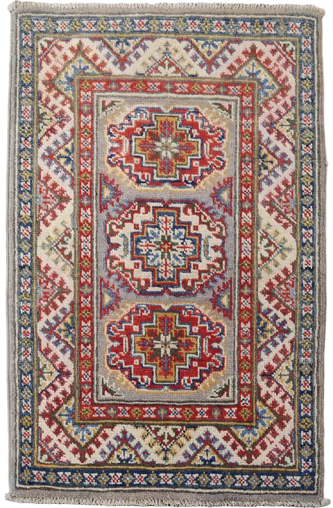 Wool Geometric Kazak Oriental Accent Rug 2x3