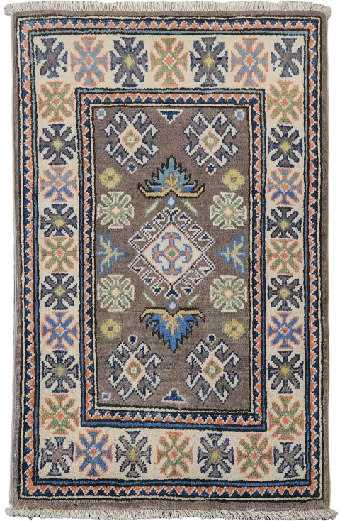 Traditional Wool Kazak Oriental Foyer Rug 2x3