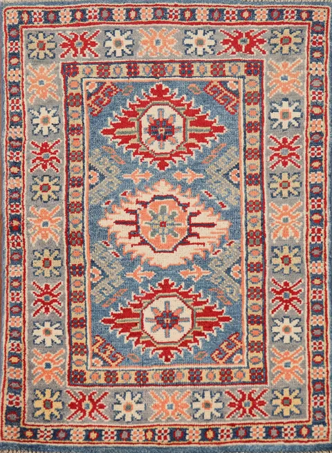 Traditional Wool Kazak Oriental Foyer Rug 2x3