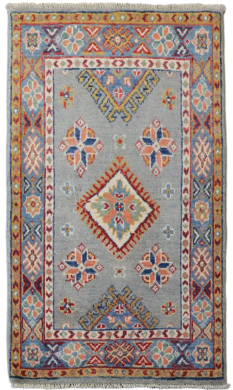 Traditional Wool Kazak Oriental Foyer Rug 2x3
