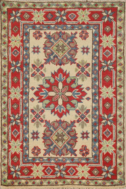 Traditional Wool Kazak Oriental Foyer Rug 2x3