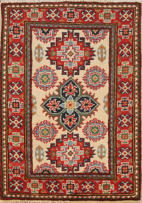 Handmade Wool Kazak Oriental Accent Rug 2x3
