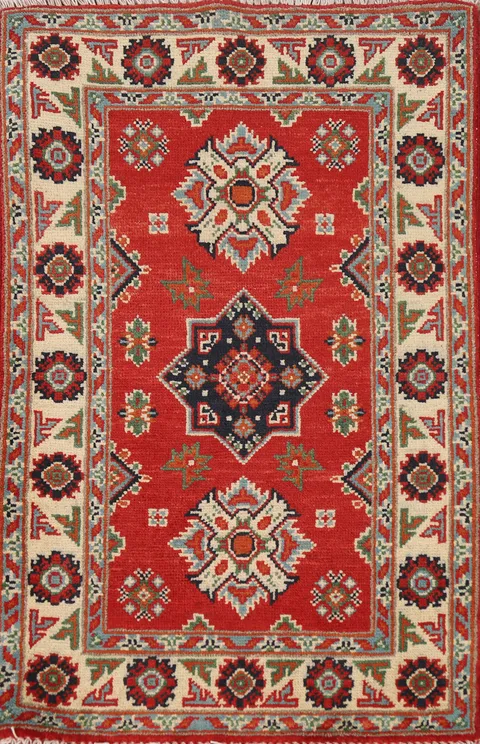 Handmade Wool Kazak Oriental Accent Rug 2x3