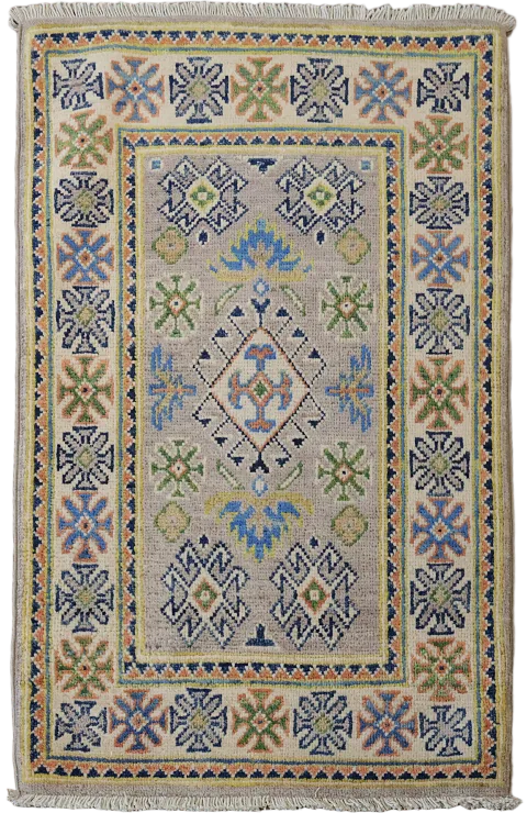 Traditional Wool Kazak Oriental Foyer Rug 2x3