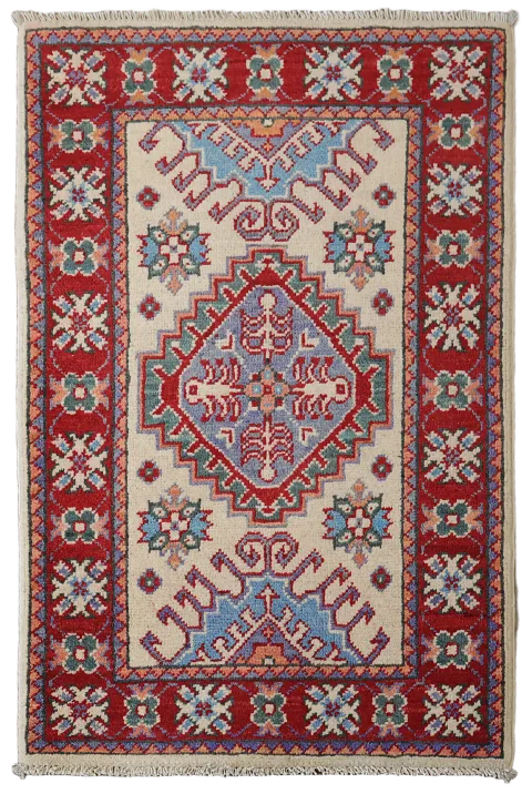 Traditional Wool Kazak Oriental Foyer Rug 2x3