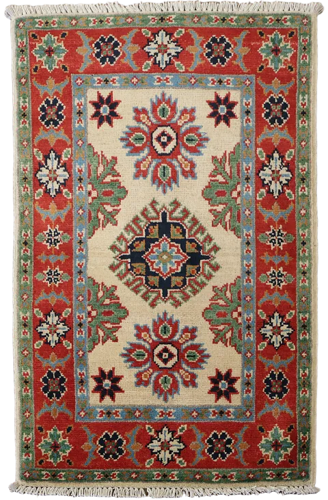 Handmade Wool Kazak Oriental Accent Rug 2x3