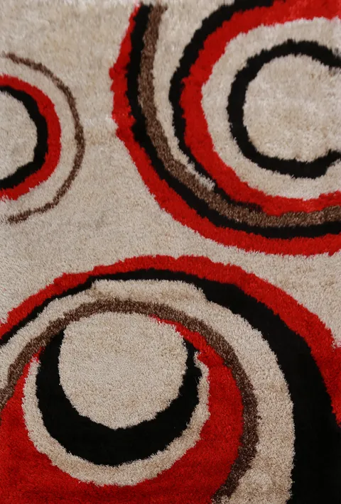 Contemporary Plush Shaggy Oriental Area Rug 5x8
