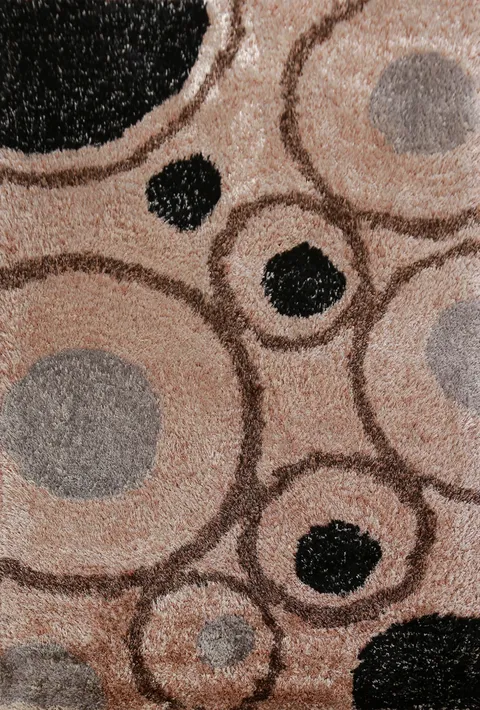 Modern Plush Shaggy Oriental Area Rug 5x8