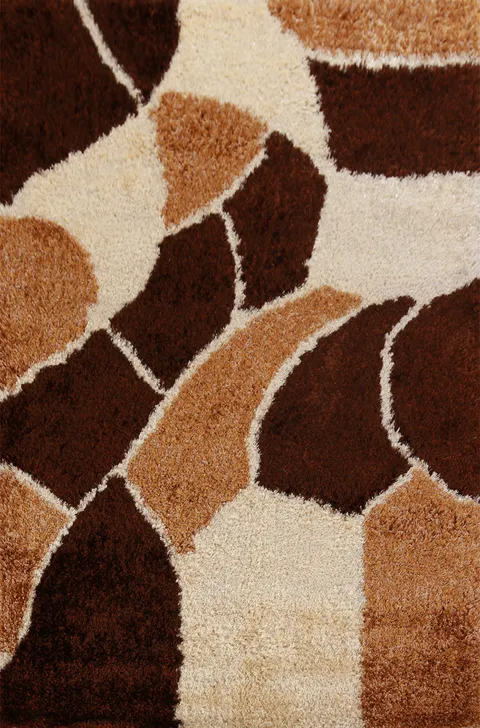 Modern Plush Shaggy Oriental Area Rug 5x8