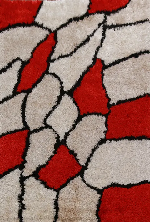 Contemporary Shaggy Oriental Area Rug 5x8
