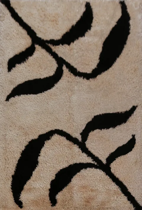Modern Shaggy Oriental Area Rug 5x8