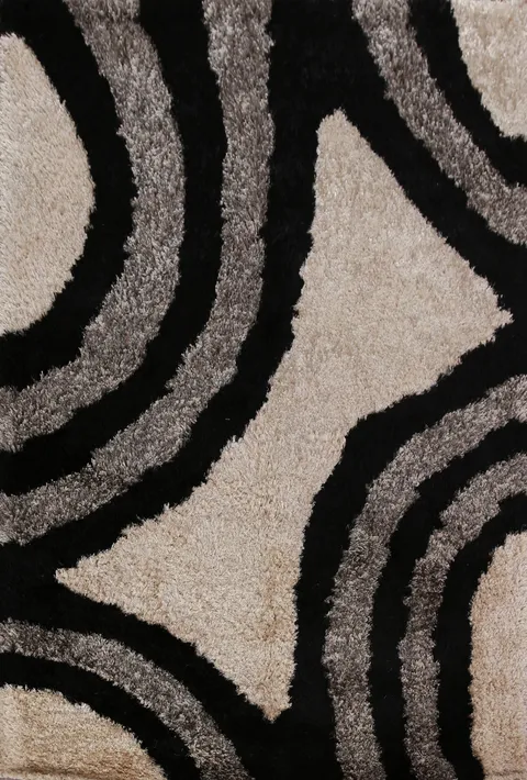 Contemporary Shaggy Oriental Area Rug 5x8