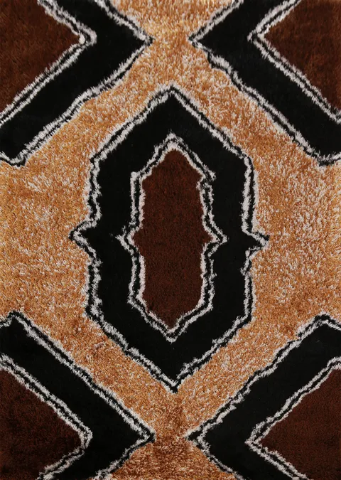Geometric Modern Shaggy Oriental Area Rug 5x8