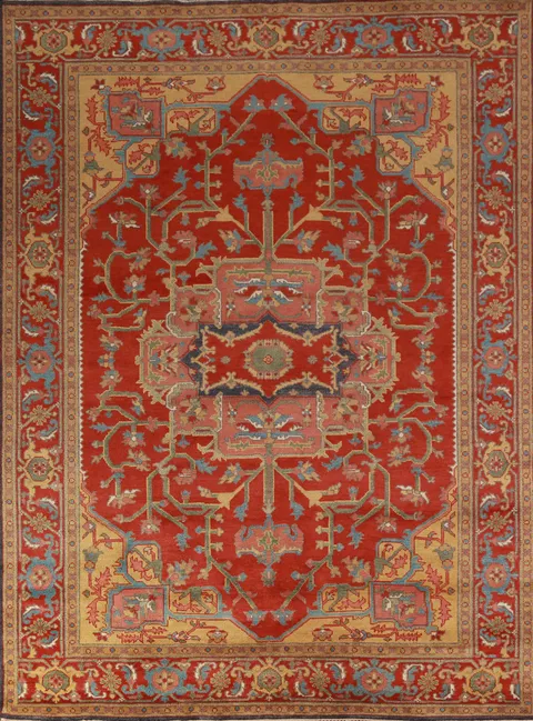 Handmade Wool Heriz Serapi Indian Area Rug 9x12