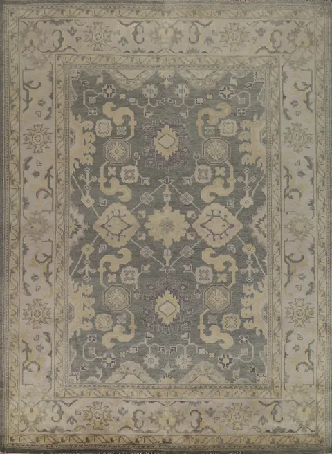 Handmade Gray Oushak Indian Area Rug 8x10