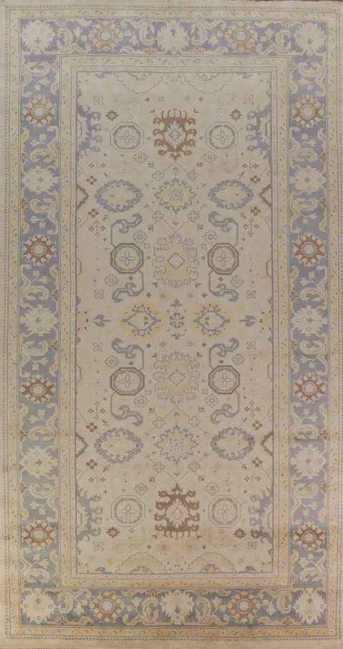 Earth Tone Wool Oushak Indian Large Rug 8x16