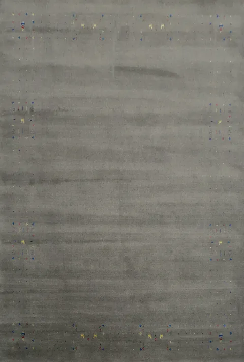 Stylish Grey Rug with Soft Multi-Toned Embellishments 8x10