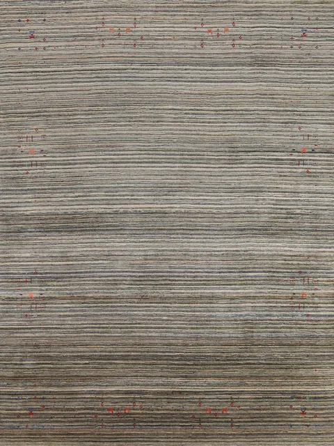 Striped Wool Gabbeh Indian Area Rug 8x10