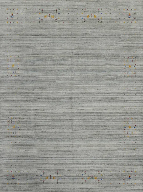 Gray Wool Gabbeh Indian Area Rug 8x10