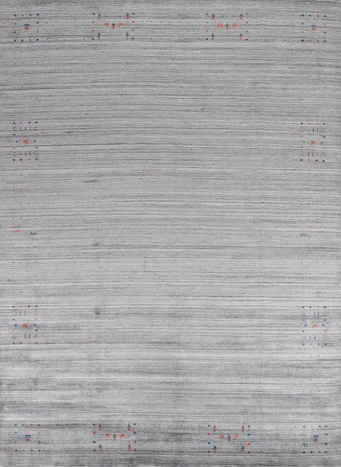 Silk Gray Gabbeh Indian Area Rug 9x12