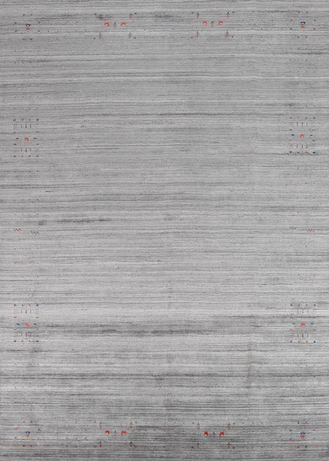 Silver Gray Gabbeh Indian Area Rug 9x12