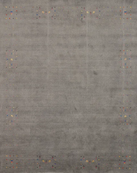 Gray Wool Gabbeh Indian Area Rug 8x10