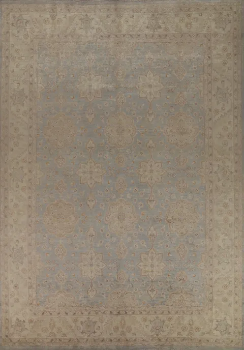 Vegetable Dye Wool Oushak Turkish Area Rug 9x12