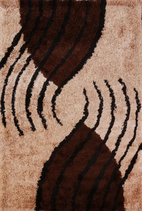 Modern Plush Shaggy Oriental Area Rug 6x9