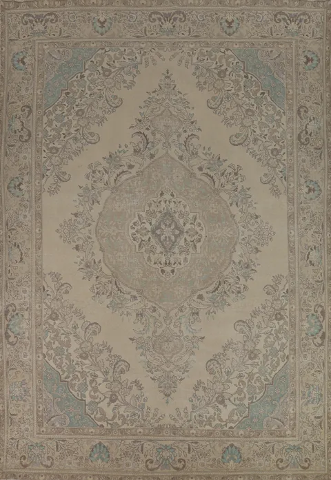 Vintage Wool Tabriz Persian Area Rug 10x13