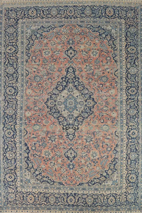Traditional Floral Mashad Persian Area Rug 9x12