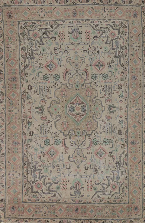 Handmade Wool Tabriz Persian Area Rug 7x10