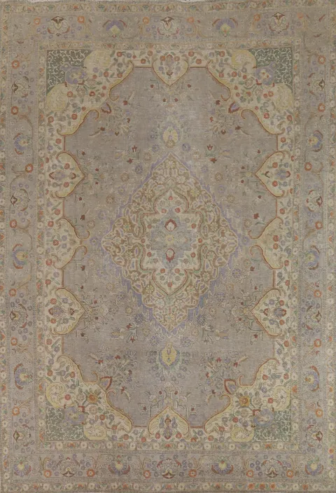 Vintage Wool Tabriz Persian Area Rug 10x13
