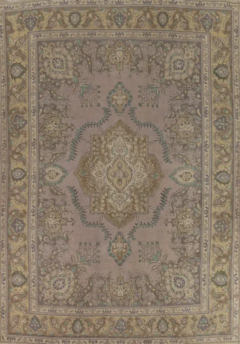 Vintage Wool Tabriz Persian Area Rug 10x13