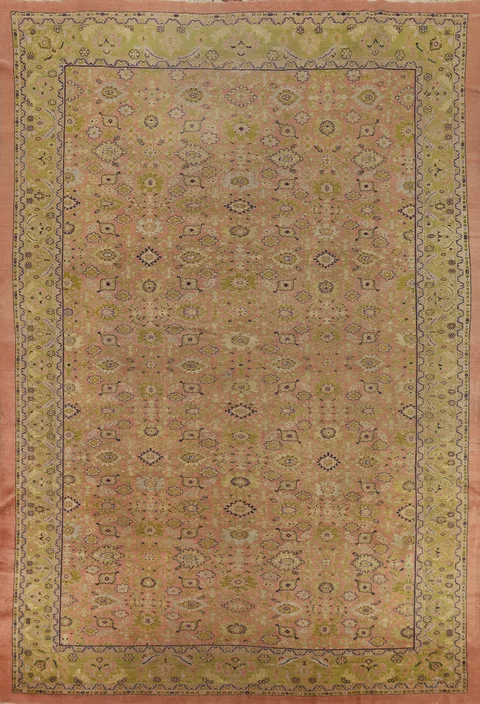 Pre-1900 Antique Vegetable Dye Sultanabad Persian Area Rug 9x12