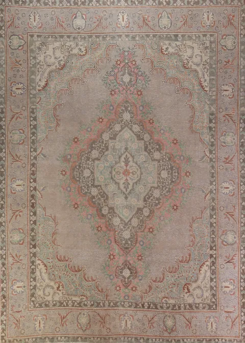 Geometric Tabriz Persian Area Rug 9x12