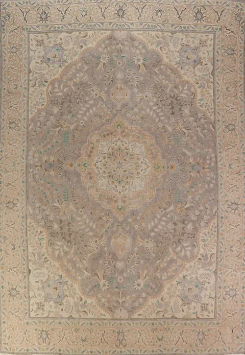Floral Wool Tabriz Persian Area Rug 10x12
