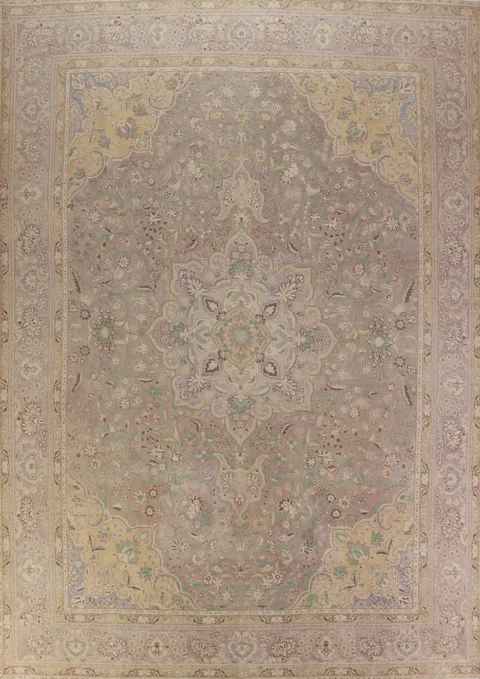 Vintage Wool Tabriz Persian Area Rug 10x13