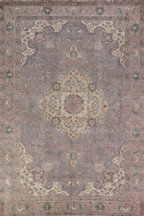 Gray Wool Handmade Tabriz Persian Area Rug 7x10