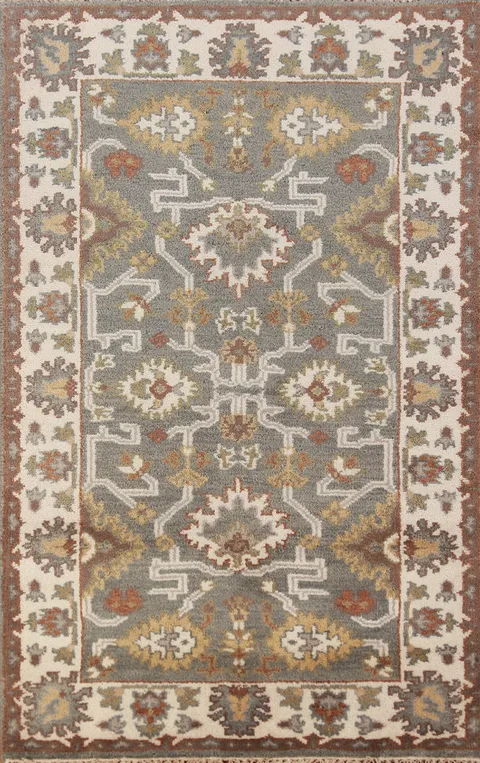 Gray Handmade Oushak Oriental Foyer Rug 3x6