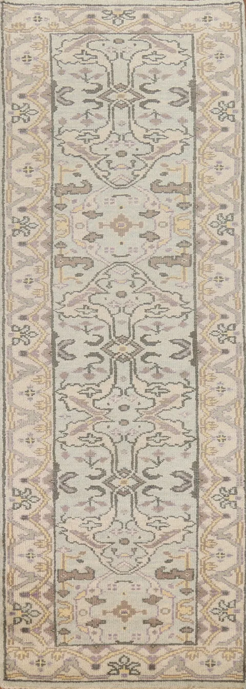 Handmade Wool Oushak Oriental Runner Rug 3x10