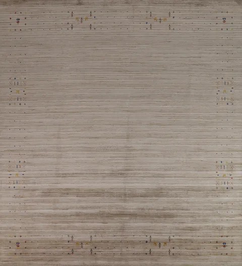 Striped Camel Gabbeh Oriental Square Rug 10x10