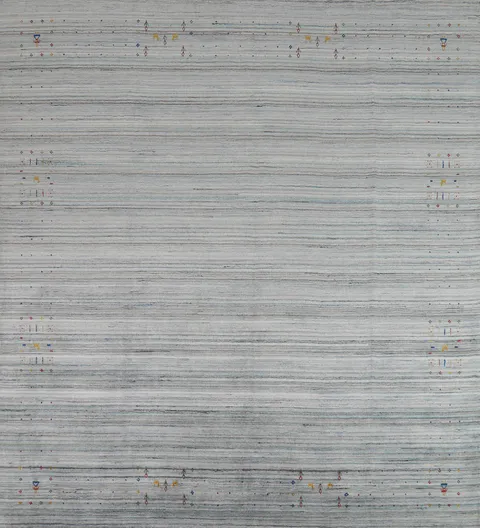 Striped Wool Tribal Gabbeh Oriental Square Rug 10x10